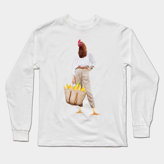 Fashionable Corn Shopping Henrietta (Fashion Farms #1) Long Sleeve T-Shirt by Collage Garage Gifts